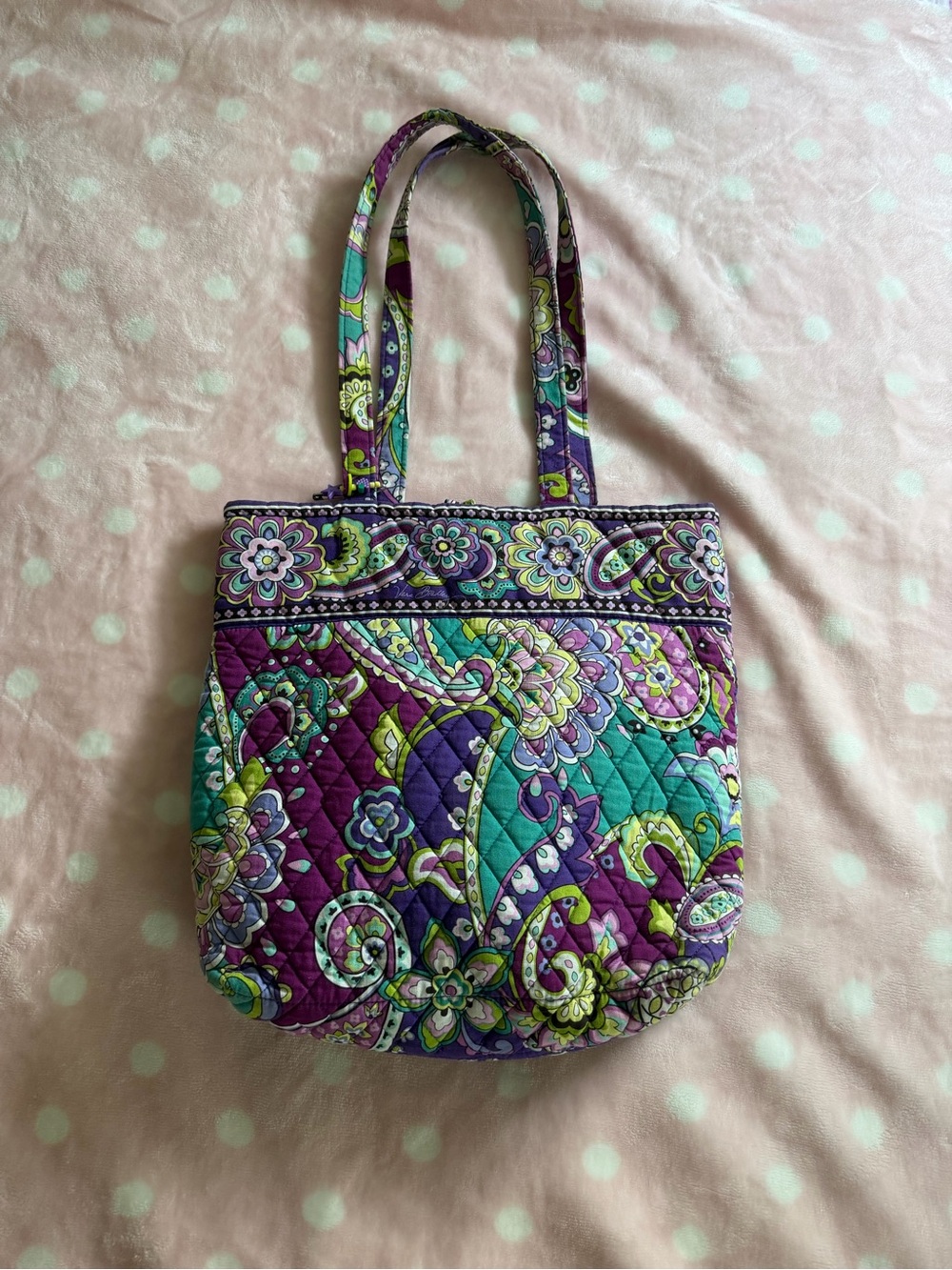 Vera Bradley Heather Paisley Shoulder Bag in Purple & Teal